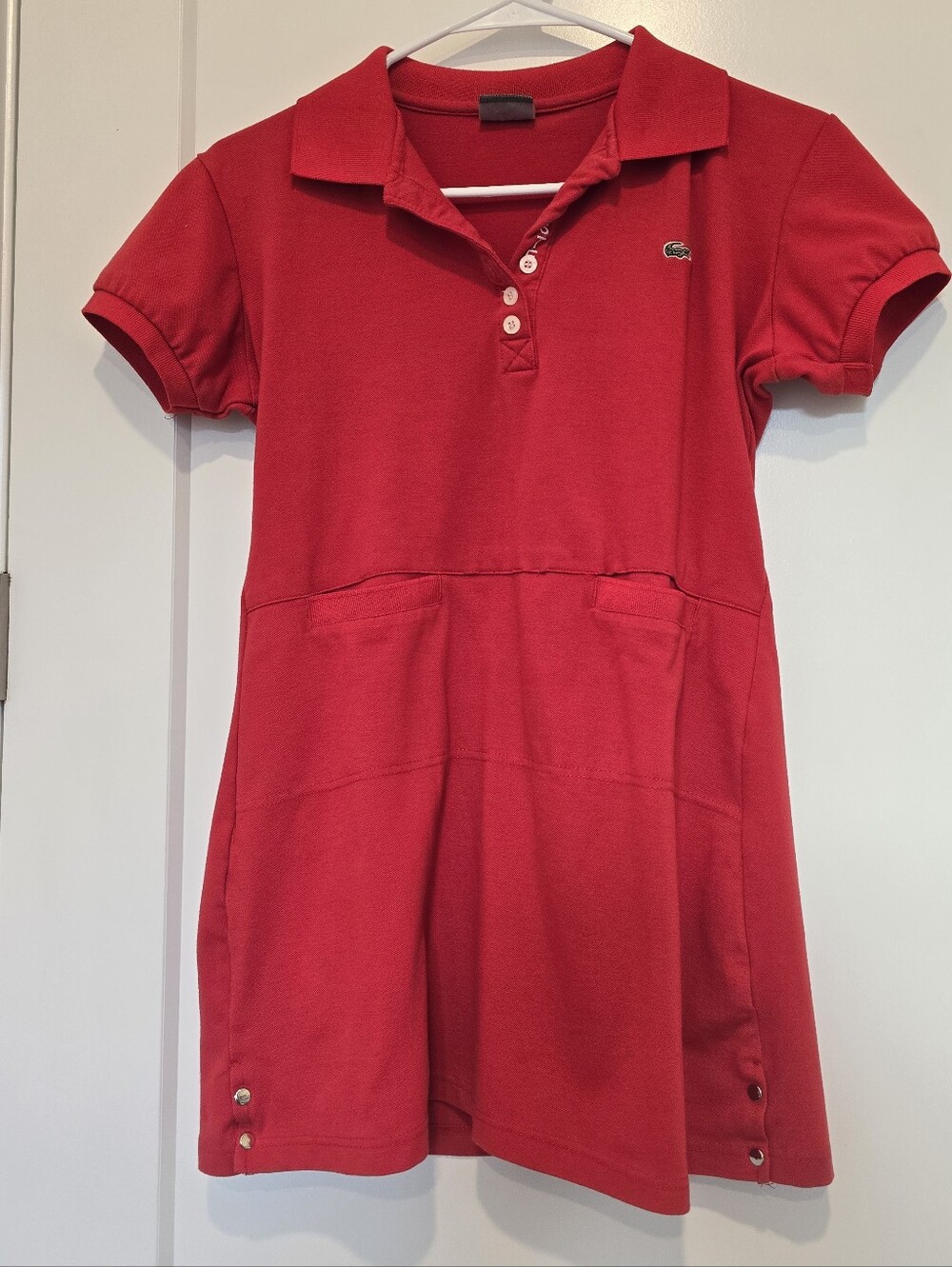 Vtg Lacoste Bright Red Polo Tennis Dress